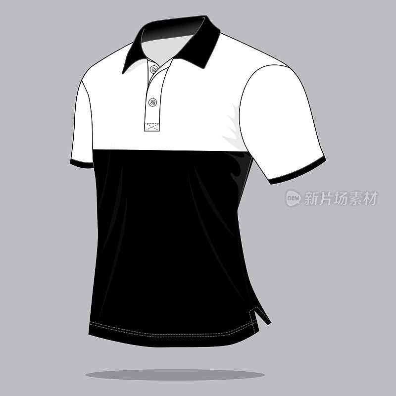 Polo Shirt Design Vector (white / Black Color)
